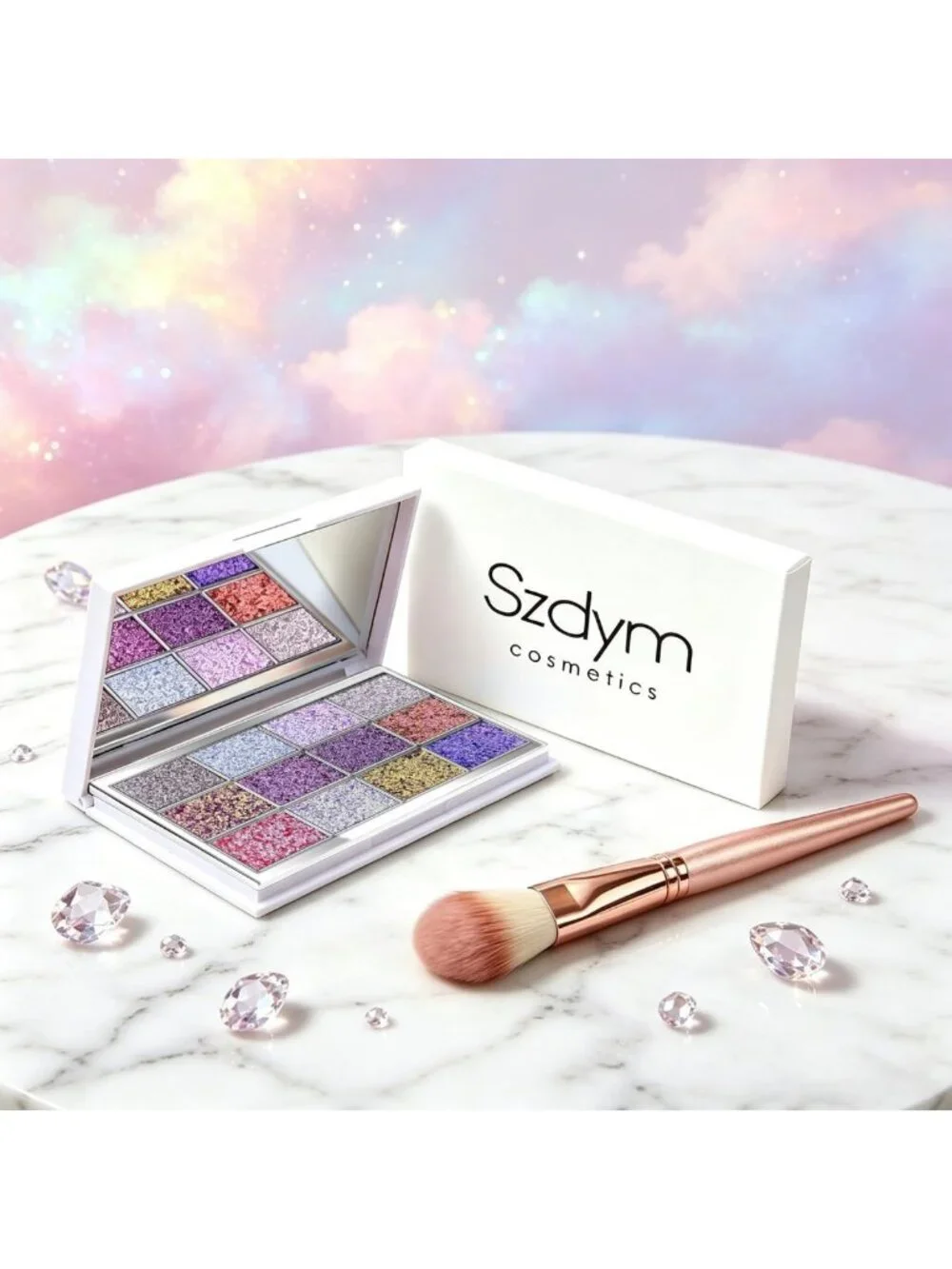 12-Color Multichrome Eyeshadow Palette - Highly Pigmented Glitter & Shimmer